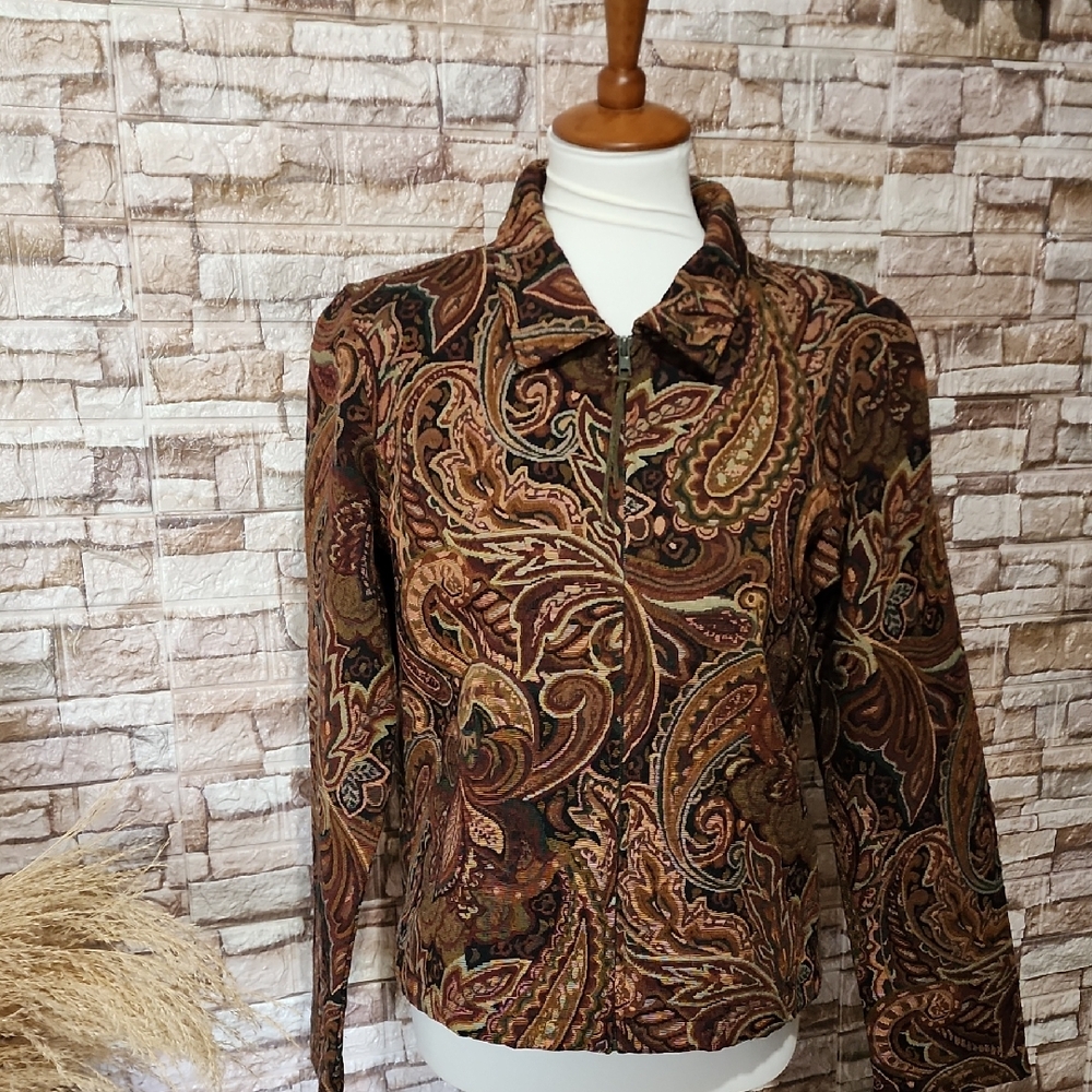 Preswick & Moore Paisley Patterned  Full Zip Jacket